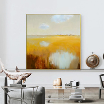 Modern minimalist hand-painted pastoral oil painting porch corridor aisle decorative painting model room dining room bedroom landscape hanging painting