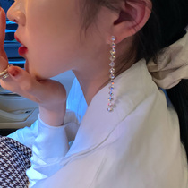 Super exquisite zircon ~ French earrings 2021 New Tide Net red earrings explosive earrings temperament advanced atmosphere