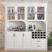 Minimalist modern wine cabinet dining side cabinet integrated by wall combination customised to make integral with glass door Home storage cabinet