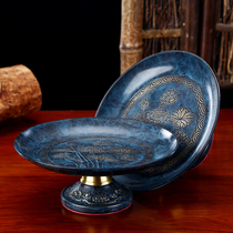 Yuantong Buddha has antique fruit plate pure copper household lotus fruit plate before the Buddha fruit plate tribute plate fruit plate