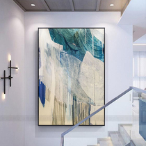 Living room abstract pure hand-painted oil painting Modern simple entrance entrance decorative painting Nordic aisle corridor vertical hanging painting