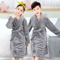 Childrens dress coral vet fall and winter pajamas boy Frank baby bathrobe girls gown