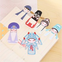 Creative Chinese style bookmarks cute Peking Opera facial makeup retro style cartoon characters paper reading book learning memo notes