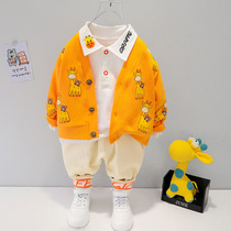 Mens baby Autumn suit 1 1 2 years old boy autumn clothes children foreign children Spring and Autumn girl three sets