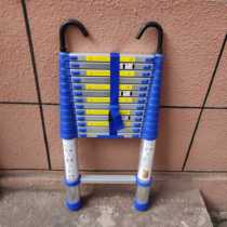 Ultra-thick 4 m single-sided telescopic ladder portable staircase folding escalator aluminum alloy lifting project Ladder staircase with Hook