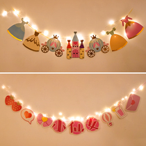 Birthday luminous lamp flag decoration Children boy girl baby year-old happy party background wall scene layout
