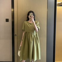 Pregnancy Woman Dress Summer Han Edition Small Freshening Senior Foreign Air Relaxation Big Code Light Cooked Wind Retro Pregnant Woman With Dress Damp