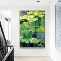 He is rich in pure hand-painted flower oil painting. Modern simple porch corridor decorative painting restaurant study hanging painting