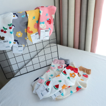 South Korean vividcolor flowers fruit cute 100 hitch female midbarrel socks female socks c058
