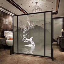 3D art glass decorative screen entrance cabinet background wall custom office high partition louver partition
