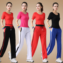 Summer Short Sleeve Square Dance Dress New Suit Ghost Step Dancing Fitness Dance Jumping Fuck Group Speed Dry Sports Play Out