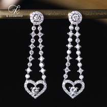 kkidamond loving diamond earrings 18k white gold diamond earrings earrings Valentines Day gift original