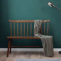 Nordic solid wood bench backrest bench Japanese home dining chair Windsor chair American balcony chair study bench