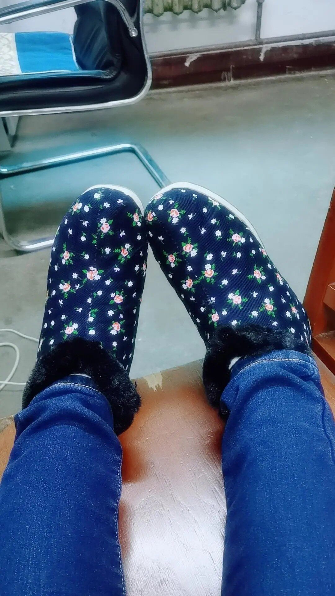 冬天老人东北老式大棉拖老头包后跟灯芯绒花棉鞋女鸡婆鞋防滑保暖