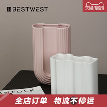 BEST WEST geometric creative ceramic vase pendulum pieces Nordic minimalist living-room table decorated dry flower flower arrangement bottle