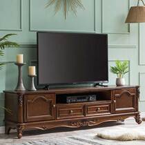 New American white oak light and luxurious all-wood TV cabinet tea table combined Nordic extremely simple log Serie side cabinet