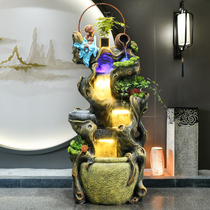 Landscape family Chinese Zen flowing water fountain root carving decoration living room indoor balcony fish tank atomized water landscape