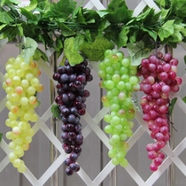 Simulated grape string soft glue purple green fake plastic grape skewers decorative rattan fruit hanging string silk green plants