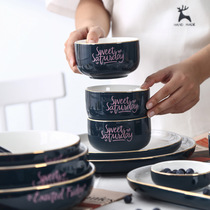 ins Wind ceramic tableware set simple creative Nordic plate dishes hotel home Western tableware factory