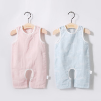 Vest Khays Summer Baby Pure Cotton Summer Thin with baby gauze clothes The 0-1-year-old male conjoined coat of clothing