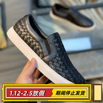 2022 spring and summer European station leather hand-woven mens shoes loafers casual sneakers lazy shoes slip on