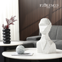 Modern simple resin bust figure sculpture pendulum hotel model living room house soft abstract artwork