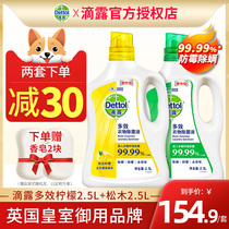 Dettol multi-effect clothing sterilization liquid 2 5L*2 bottles Underwear laundry sterilization in addition to mites 7 days antibacterial mildew household