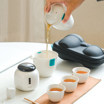 Portable travel tea set home gift quick Cup office mini carrying bag kung fu tea set ceramics