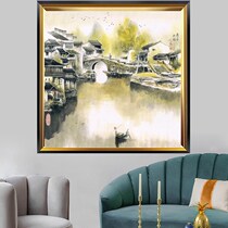 Printed DMC cotton thread cross embroidered kit full embroidered living room bedroom oil painting scenic waterland Zhou Zhuang Qiuun