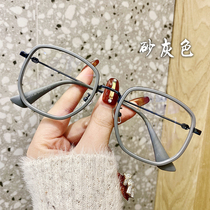 Super frame ins light myopia glasses women can be equipped with degree polygonal round face makeup thin Korean version of the tide man