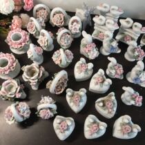 Stock Old Stock Eu Style American Countryside Home Scenario Decoration Crafts Ceramic Pendulum Mini Hand Pinching Flower Series