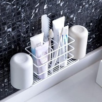 Simple restroom multifunctional bathroom toothbrush toothpaste rack drain toothpaste storage place dental Cup wall-mounted