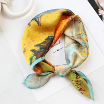 2021 fashion birch forest Golden Mulberry silk small square silk silk scarf Korean scarf scarf women Autumn