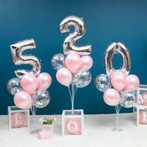520 New Years Eve shopping mall Romantic Atmosphere Decoration Balloon Table Floating Bracket Courseware White Scene Arrangement Supplies