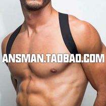 GOGO Explicit Chest Strap Muscular Men Fitness Sexy White Groveling Dance Performance Decoration Harness Vest Girdle Shoulder Strap
