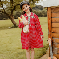 girls dress autumn 2022 new children's knitted dress korean style girl princess sweater dress spring autumn