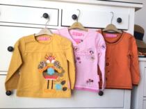 Foreign trade Childrens blouses female baby hooded sweatshirt pure cotton stick cloth embroidered with three colors two