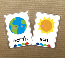 space space planet cosmos science English words flash cards 18 zhang English early teaching teachers wall paste teaching aids