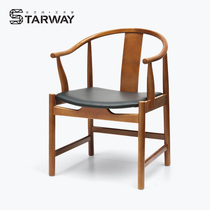 Xingwei solid wood armchair Nordic minimalist dining room chair Pu Mat Tai teacher chair study computer solid wood backrest chair