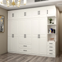 Wardrobe Home bedroom economy type assembly cabinet solid wood panel type modern simple five doors six doors childrens large wardrobe