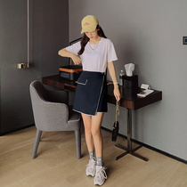 a skirt female summer 2021 New High waist slim irregular bag hip skirt fashion temperament Joker skirt