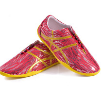 New martial arts tai chi shoes men and women real cow leather beef tendon bottom practice shoes breathable and abrasion resistant sets road race performance black red