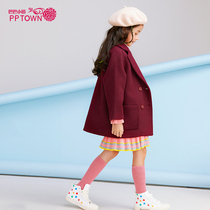 children's woolen autumn coat girls coat 2021 new medium long western korean style children's clothing