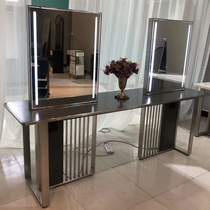 Barber shop hairdressing shop mirror stage simple modern hair cutting mirror single-sided double-sided cabinet integrated hair salon dedicated