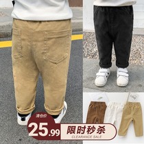 (Broken code spike) boy casual long pants autumn spring and autumn baby childrens clothing baby childrens clothing tide X1347