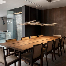 Nordic minimalist linear Chandelier Creative living room lamp restaurant piano lamp hotel personality designer LED dining chandelier