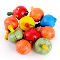 Educational toys wooden colored fruit top small top traditional nostalgic children's toys wooden toys