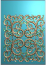 Square Western Flower Size 198*288 Computer Engraving Figure Sculpture Grayscale Design Material