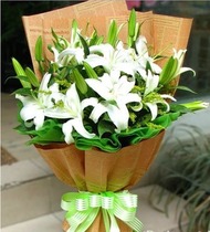 Shanghai Florist Xujiahui Flowers Distribution Love Birthday Flowers Perfume Lily 6 Bouquet Pudong Flowers