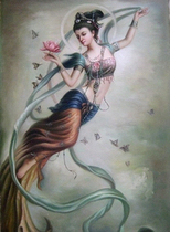 New big painting DMC cross stitch kit Dunhuang figures flying sky (color)